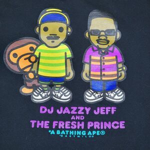 BAPE SS Black Unisex Tee "DJ Jazzy Jeff And The Fresh Prince" - Size XL